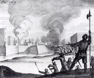 Oliver Cromwell Assedia Drogheda nel 1649-50 da English School